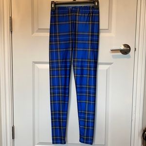 Blackmilk Tartan Blue Leggings